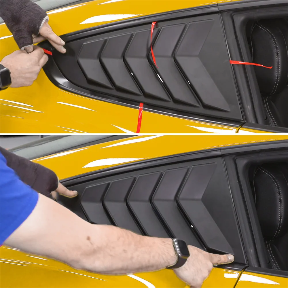 Hintere Seiten fenster lamellen für Ford Mustang 2015-2017 Windschutz scheibe Sonnenschutz abdeckung Entlüftung GT Lambo-Stil Custom Fit Allwetter abs – Detail 8