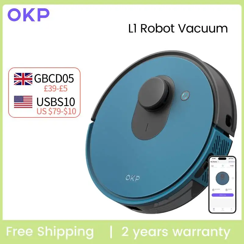 OKP Lidar Robot Vacuum Cleaner 3800Pa Power Suction , LiDAR Navigation Smart Home appliance, Self-Charging,  for Pet Hair,Carpet