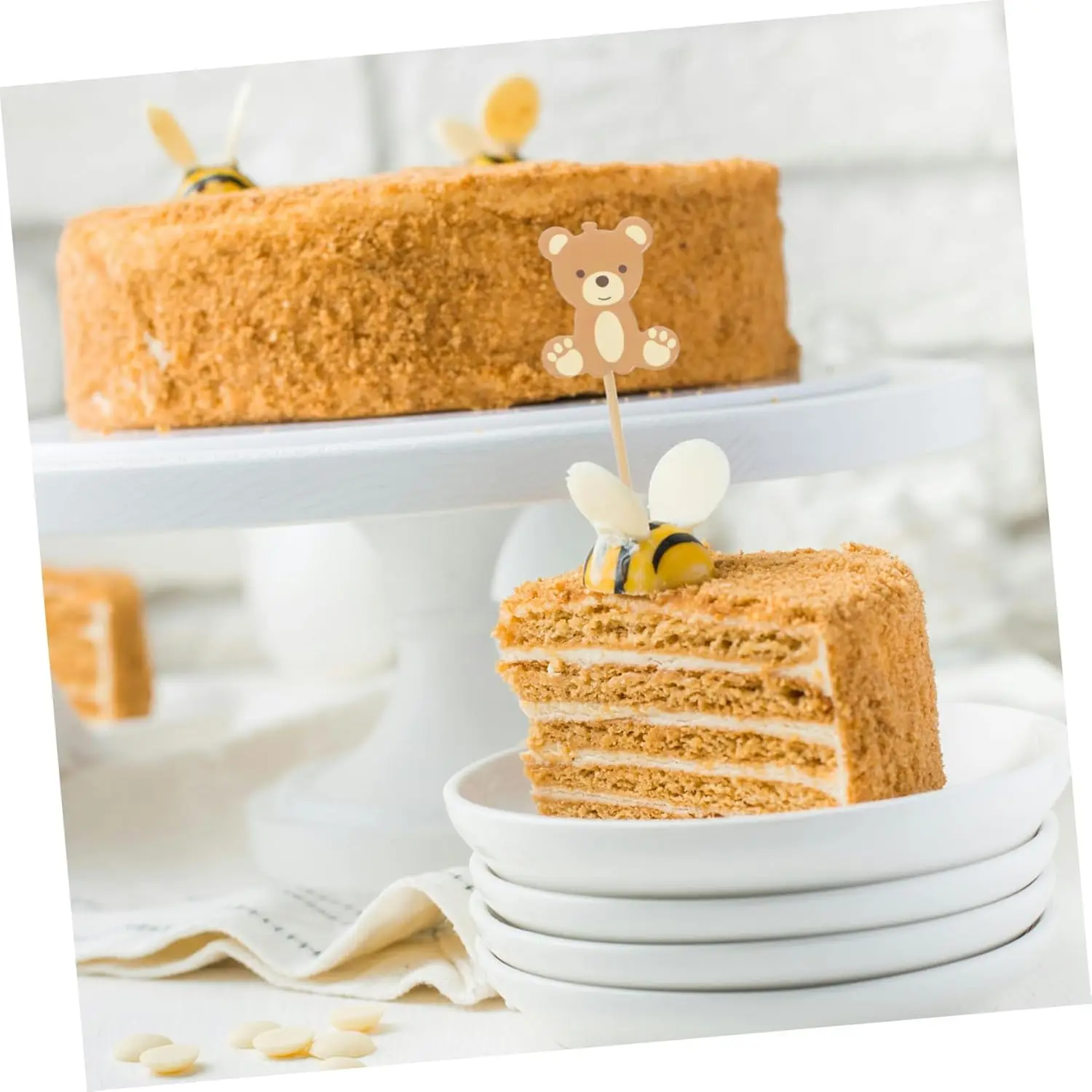 20 Stück Bären-Kuchenbilder, Geburtstagstorte-Dekorationen, alles Gute zum Geburtstag, Schild für Bären-Thema-Party-Dekorationen – Detail 5