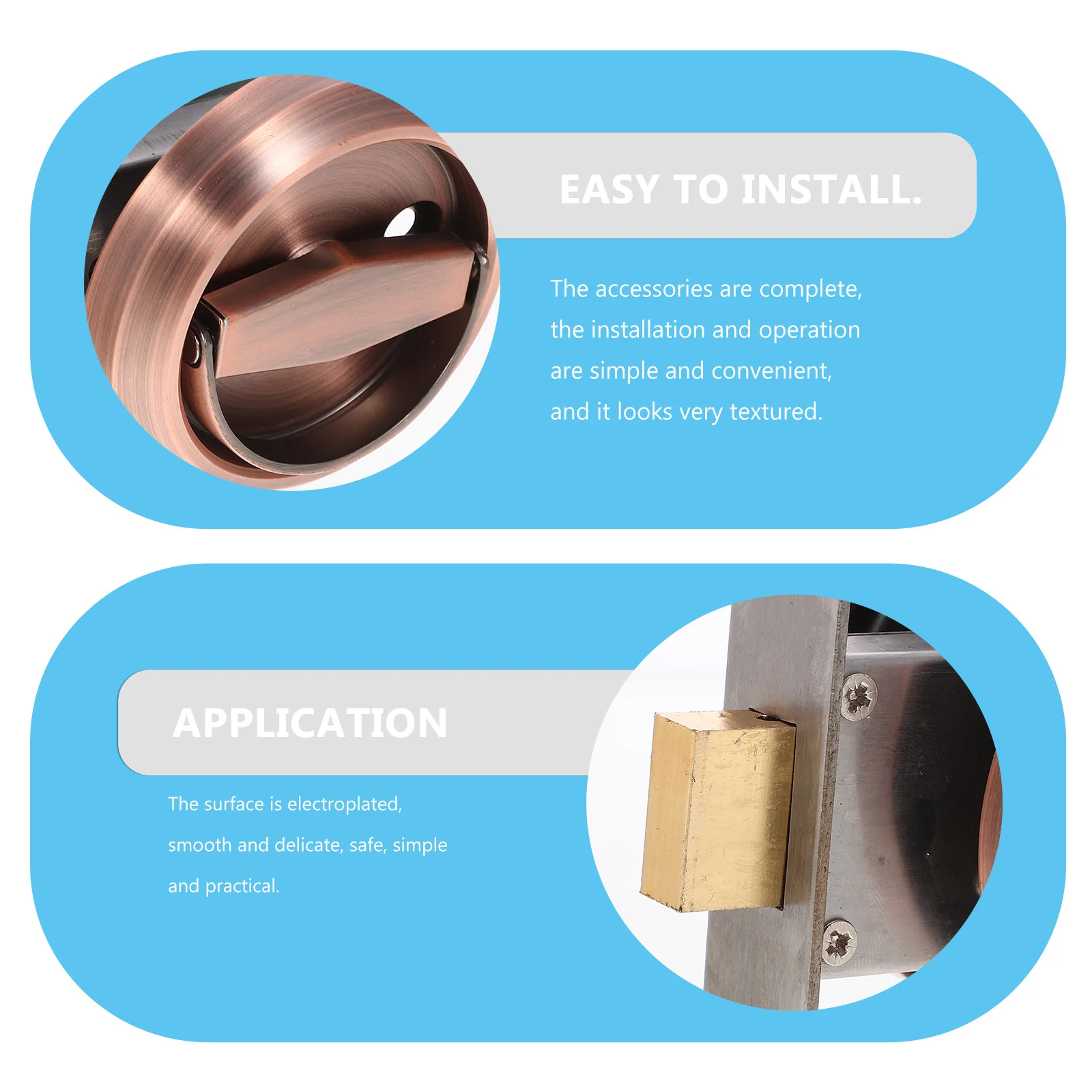 

1pc Stainless Steel Flush Door Handle Pull Embedded Invisible Locks Cabinet Hardware Complete Accessories Simple Anti