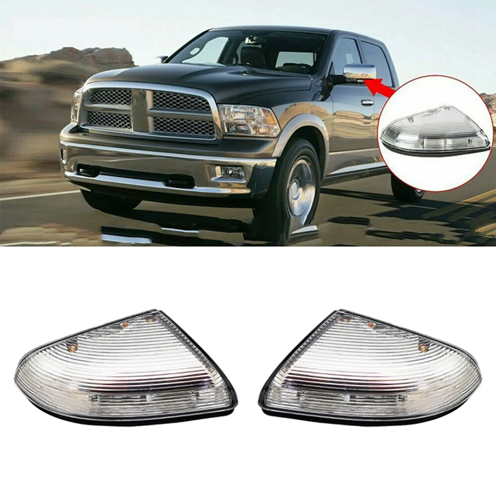 Indicatori di direzione a specchio lampada e alloggiamento per Dodge Ram 1500 2500 2009-2018 68064949AA/68232479AA (sinistra)