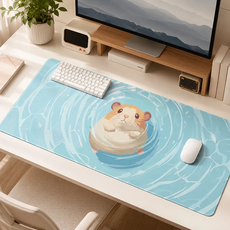 Blue Water Hamster Mouse Pad Gamer XL Computer Custom New Mousepad XXL Mechanical Keyboard Pad Mouse Mat Carpet Mouse Mats