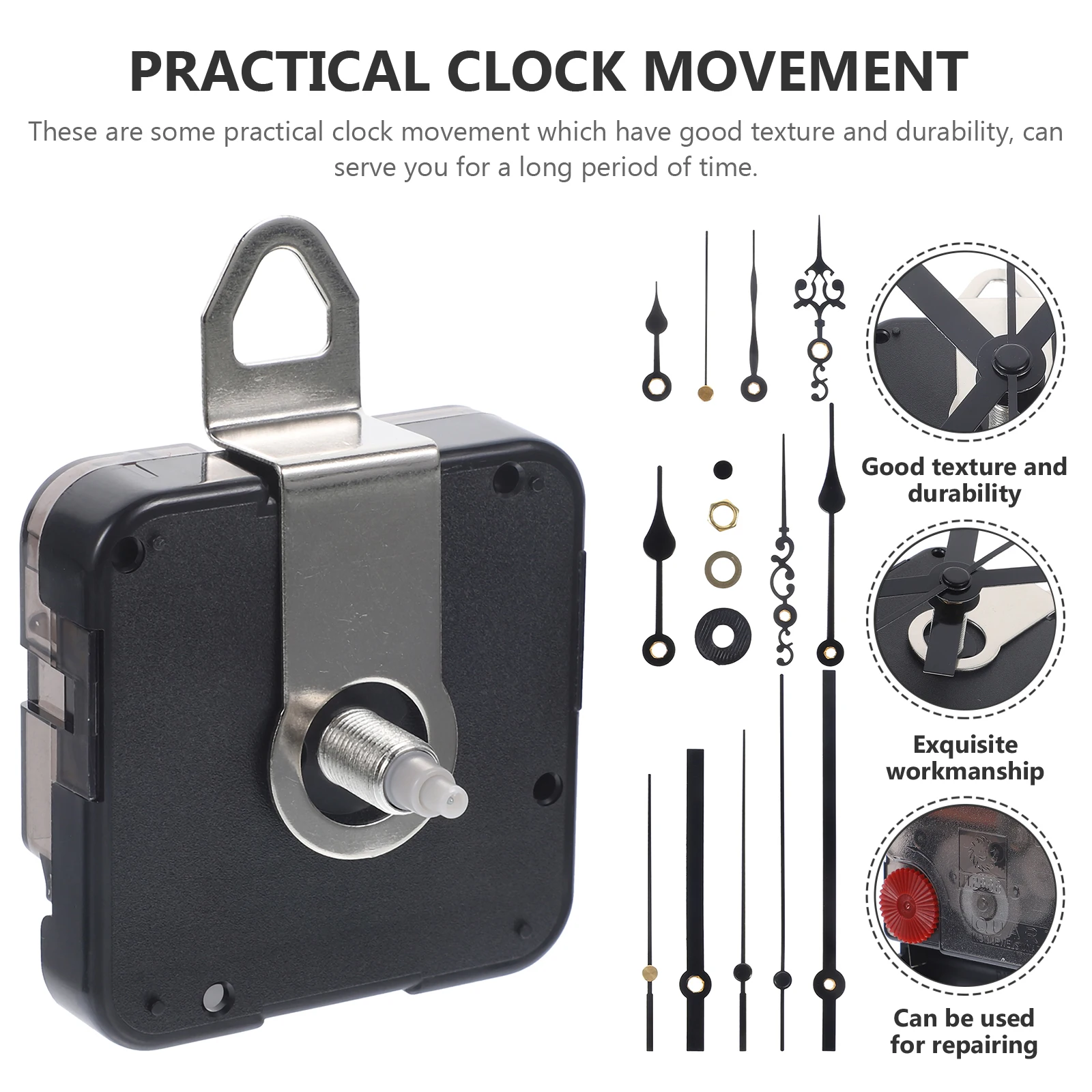 

1 set 1 Set Mute Wall Movement Replacement Kit Diy Clock Mechanism Parts Durable Hands Wall Clock Repair Accessories