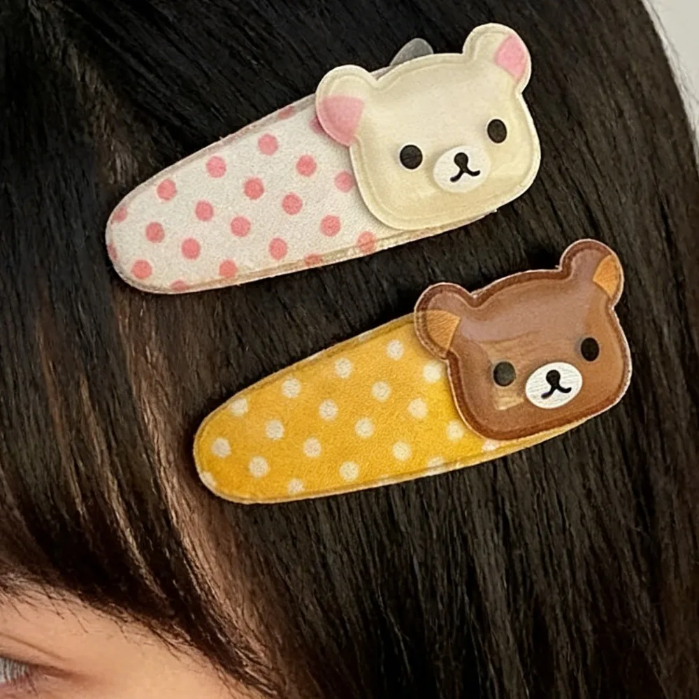 Kawaii Rilakkuma Bear Hair Clips, Polka Dot BB Clips with Angel Wing, Cute Hairpins, Versatile Accessories & Birthday Gifts - view 2