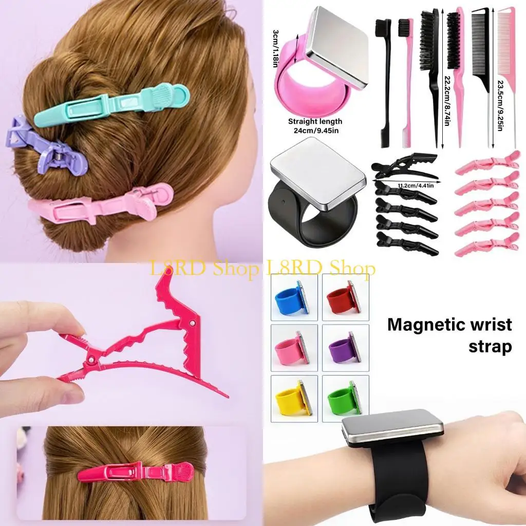 

L8RD 18 шт. набор для плетения волос расческа для плетения заколки для волос магнитный держатель для булавок на запястье для