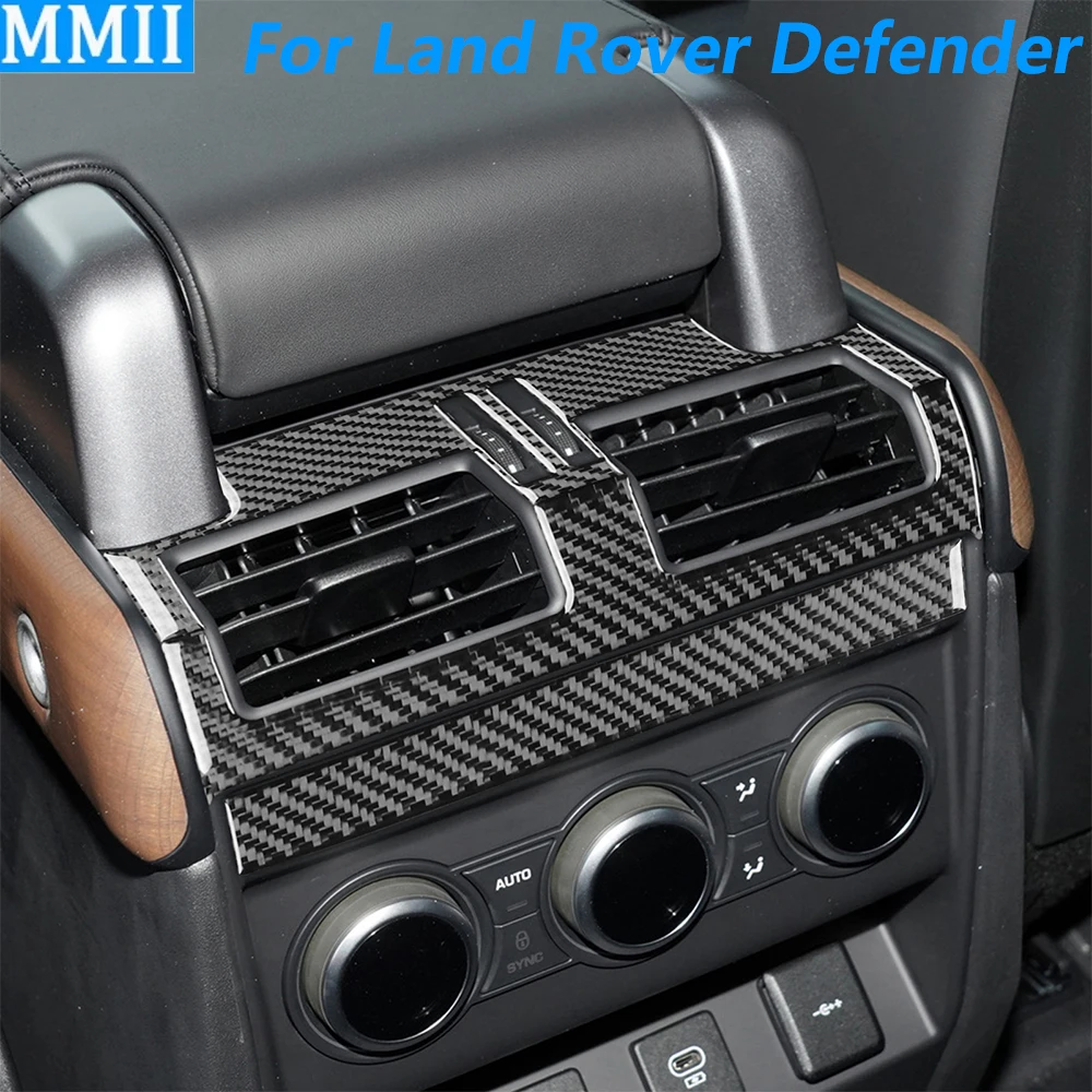 

Декоративная накладка из карбона на заднюю панель воздуховода кондиционера для Land Rover Defender 2020-2025, аксессуар для автомобиля, наклейка