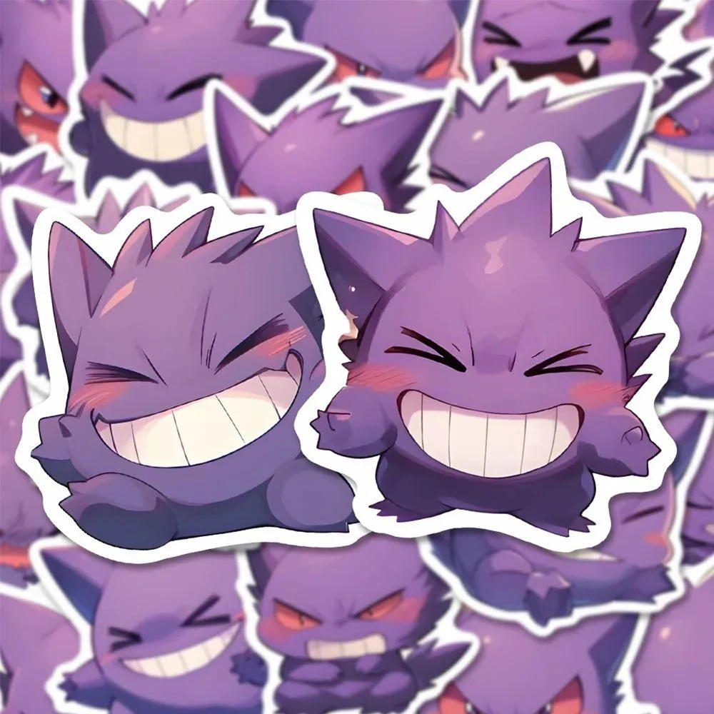 10/30/50pcs Cute Pokemon Gengar Cartoon Stickers Decals Laptop Fridge Notebook Phone Decoration Kawaii Graffiti Sticker Kids Toy