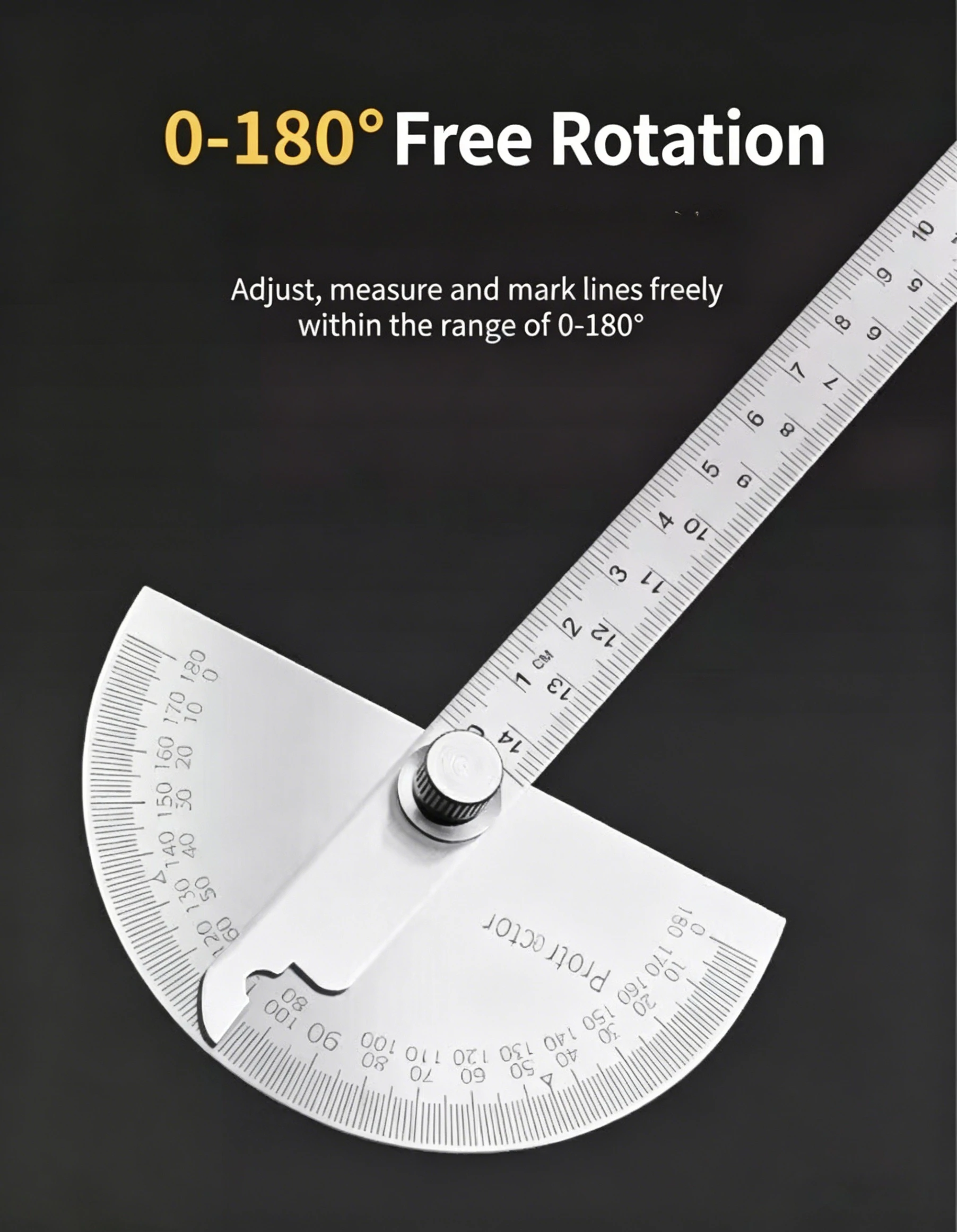 High-Precision Stainless Steel Angle Square, Professional Woodworking Tool for Accurate Angle Measurement and Marking view 6