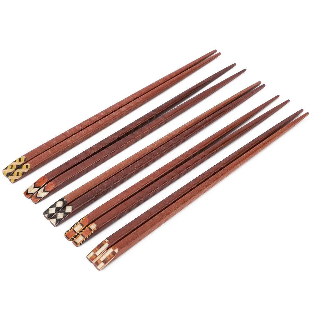5Pairs Original Texture Solid Wood Chopsticks Practical Burr Free Wood Tableware Uniform Size Smooth Eating Chopsticks Meal Use