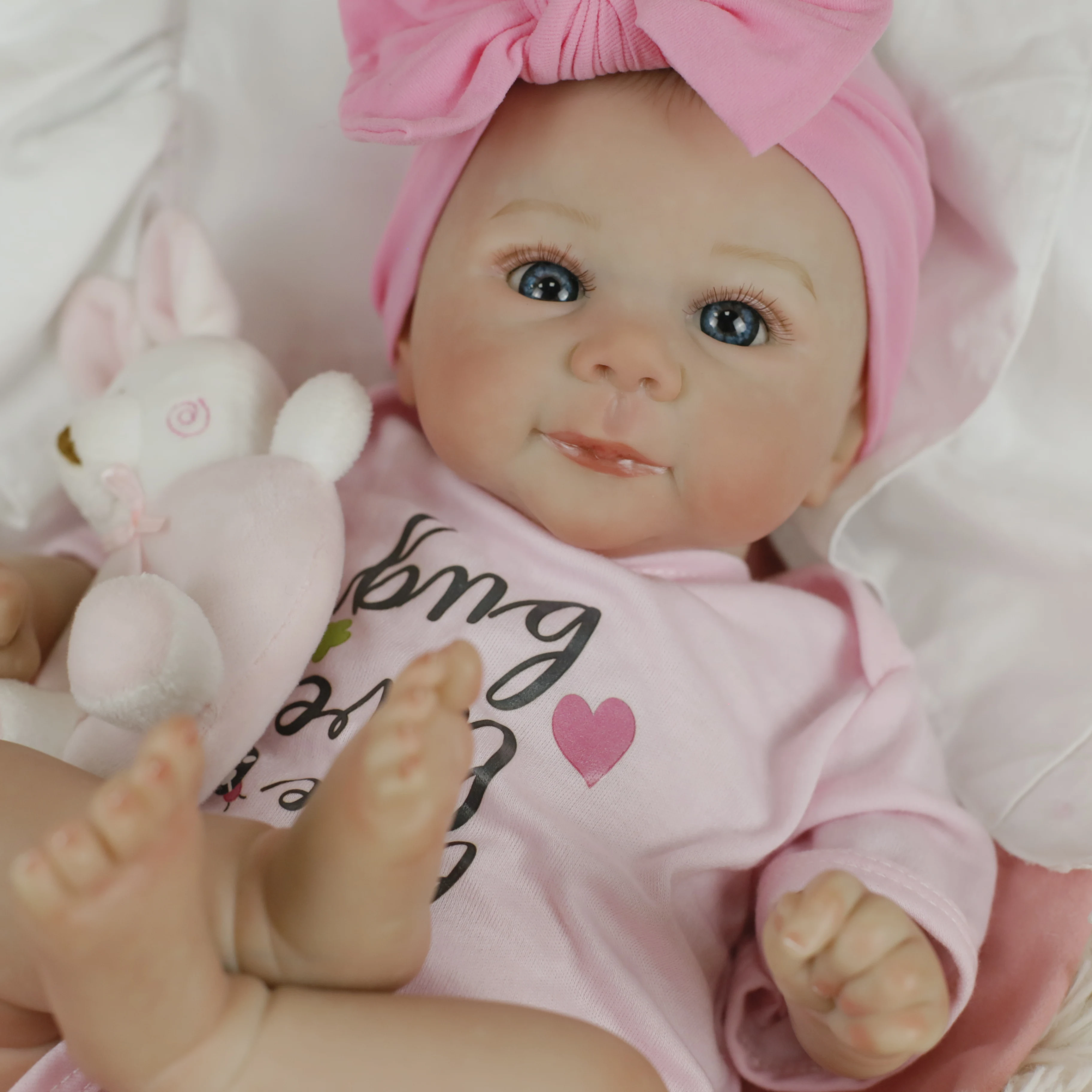 19inch Full Body Silicone Vinyl Reborn Doll Girl Juliette with 3D Skin Visible Veins Handmade Dolls for Kids Christmas Gifts