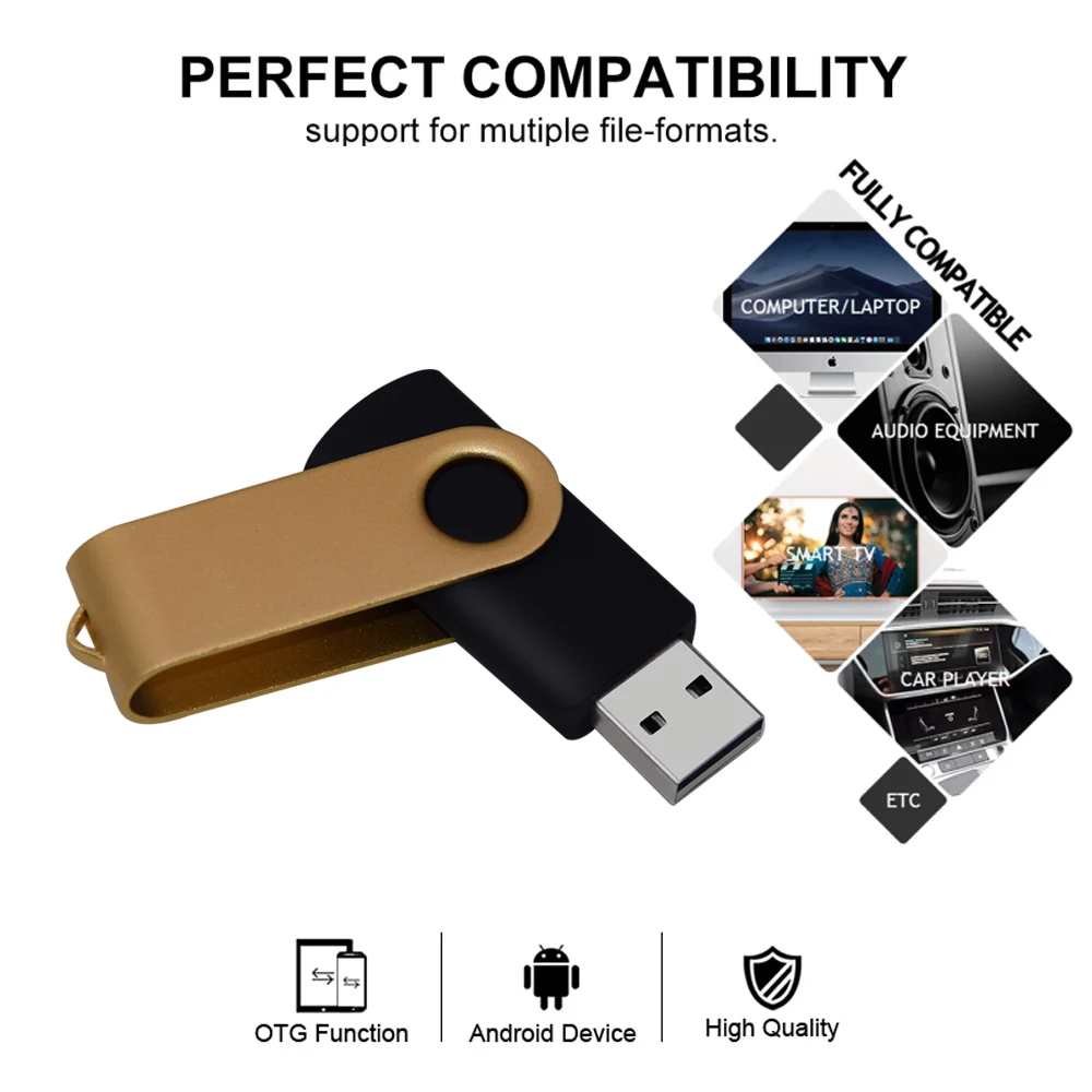 Unidad Flash Usb 2,0, Pendrive de 4GB, 8GB, 16GB, 32GB, 64GB de Metal para ordenador/teléfono Android