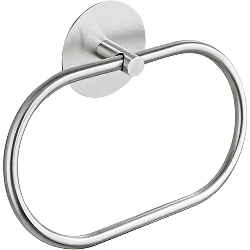 1 قطعة حامل منشفة الحمام ذاتية اللصق حلقات المناشف الكروم للحمامات ورق التواليت منشفة اليد لاصق جدار جبل حامل