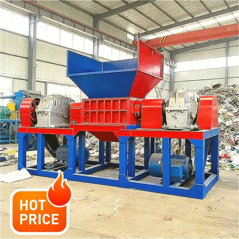 Automatic Double Shaft Wast Tire Shredder Equipment Double Shaft Rubber Shredder Crushing Machines Multifunctional Customized