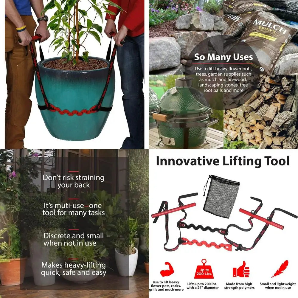 

potlifter - potted plant mover and essential lifting tool for garden flower pots, planters, trees, rocks - lifts up to 200 pound