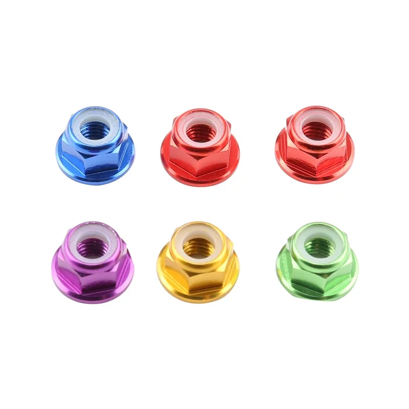 12Pcs M5 Aluminum Motor Screw Nuts Nylon Insert Self Lock Flange Nut CW CCW for RC FPV Racing Drone 2204  2205 2306 Motor