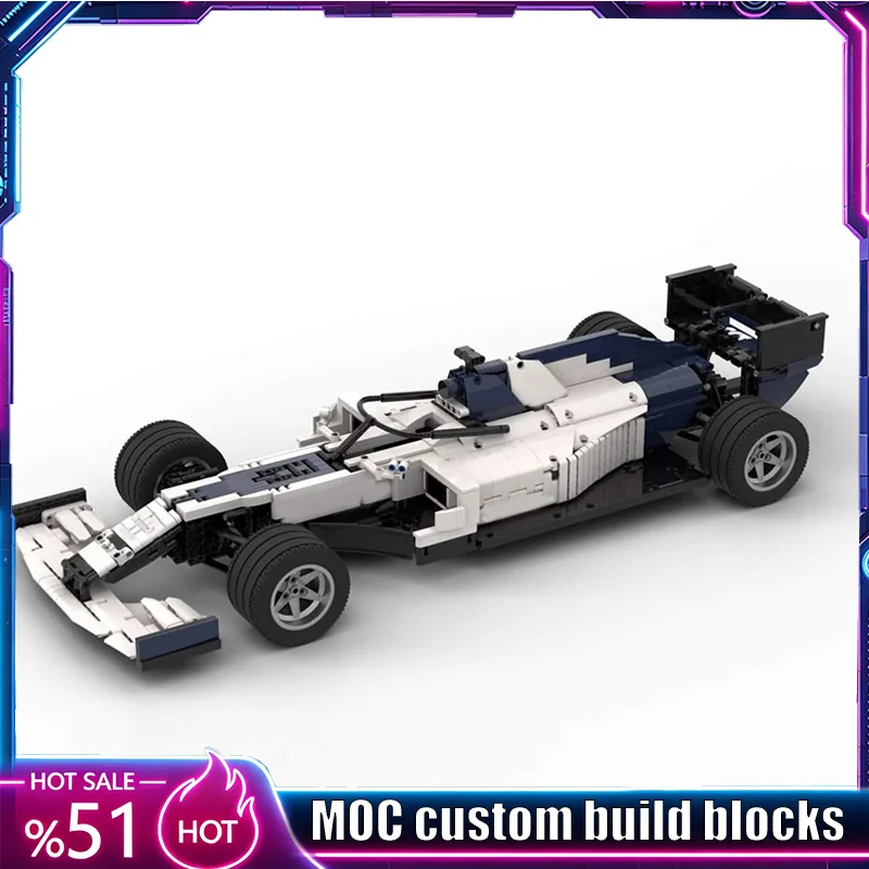 NEW 2290 Parts Open Wheel Racing Vehicle Model 1:8 Scale Custom Puzzle Diy Assembly Building Blocks Creative Toy Popular Gifts