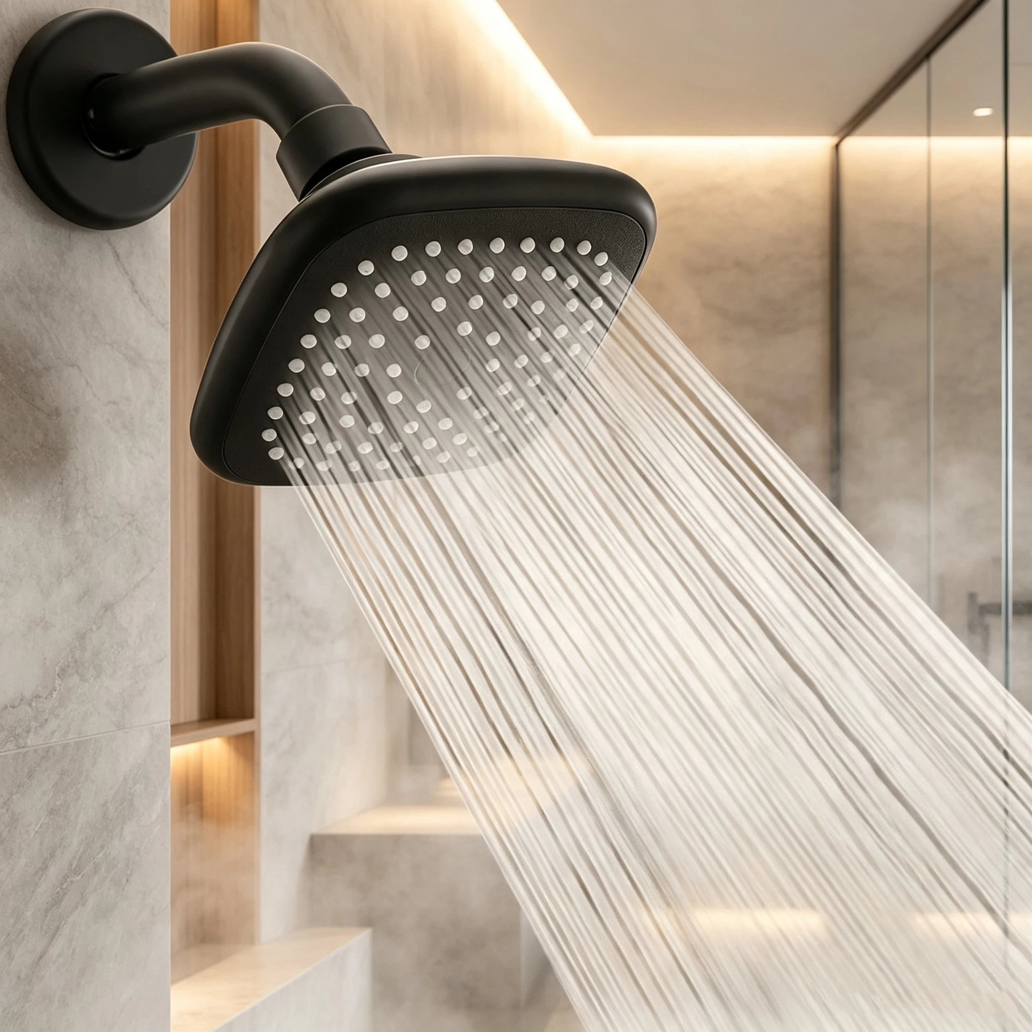 Fashionable Square Top Shower Head, 360° Rotating Panel, Wall Mounted to Enhance Bathing Experience, Shower Accessories