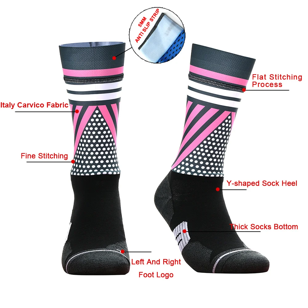 2023 New Seamless Anti Slip Cycling Socks Professional Bike Team Aero Socks Outdoor Sport Road Bicycle Compression Socks Unisex