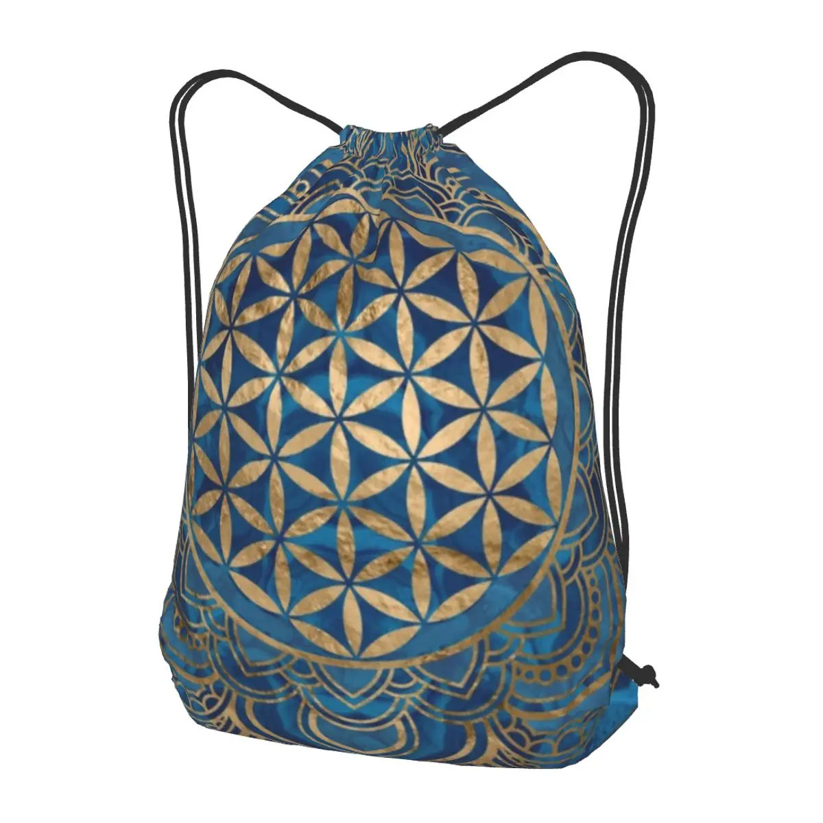 Flower Of Life In Lotus Mandala Backpacks Multi-function Drawstring Bags Storage Bag Book Bags for Travel School