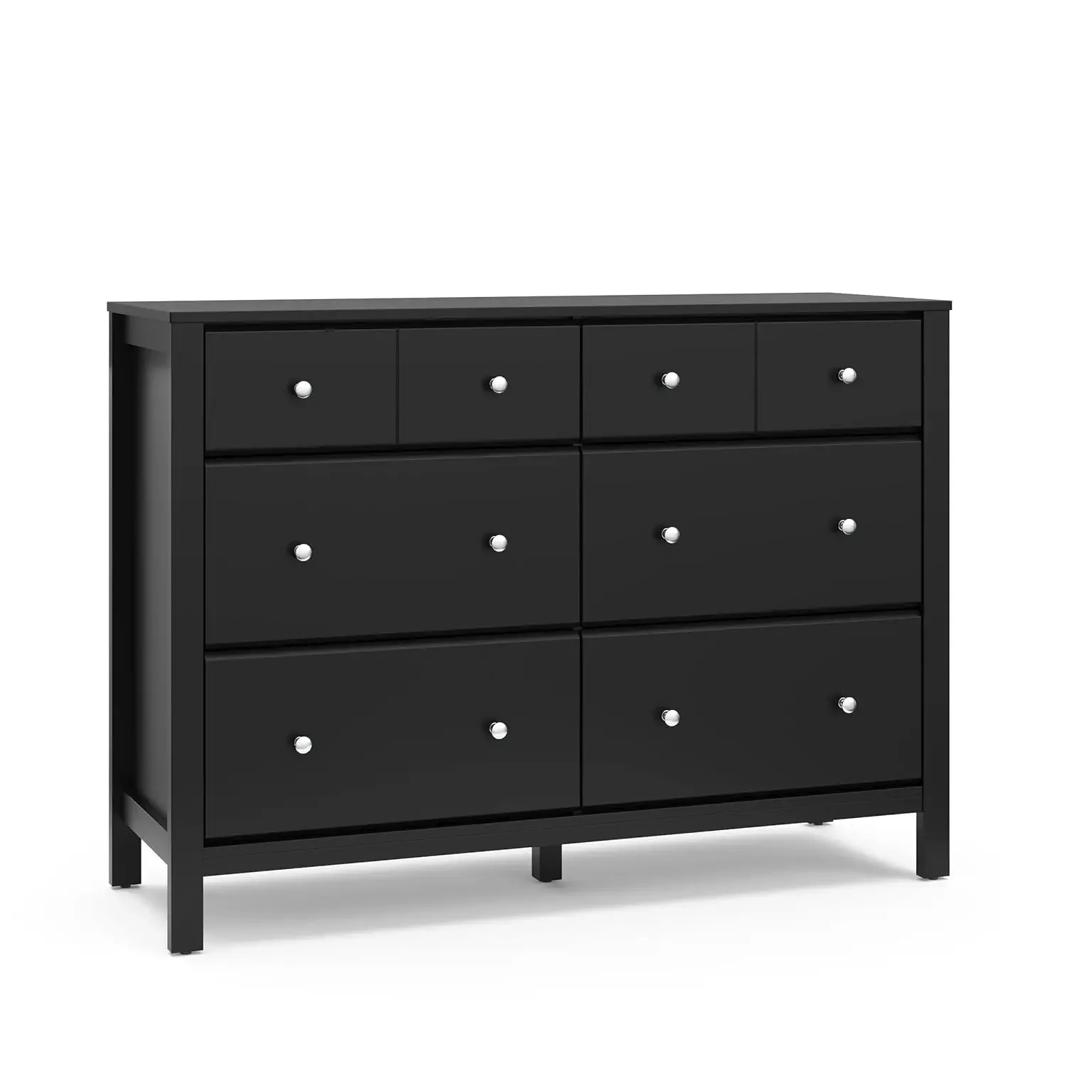

Horizon 6 Drawer Dresser (Black) - GREENGUARD Gold Certified, 6 Drawer Dresser with Interlocking Drawer System