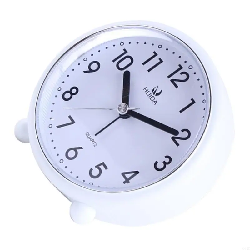 G92C Analogs Alarm Clock 4inch Super Silents NonTicking Small Clock Night Lights Battery Operated Simple for Bedroom Desk