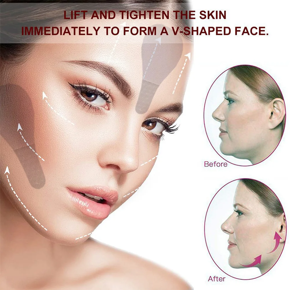 40/60/80 Pcs Invisible Facial Liftting Stickers Thin Face Patches Facial Line Wrinkle Sagging Skin Fast Pull Chin Adhesive Tape