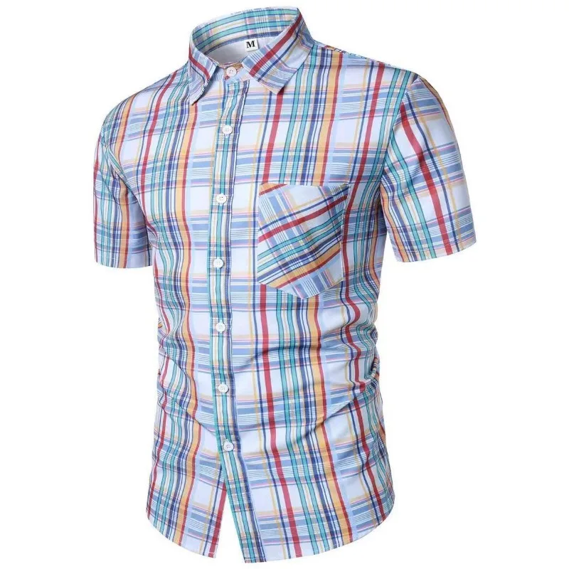 

Men's Gradient Leopard Print Cuban Collar Short Sleeve Shirt Casual Loose Summer Beach Button Down Tops