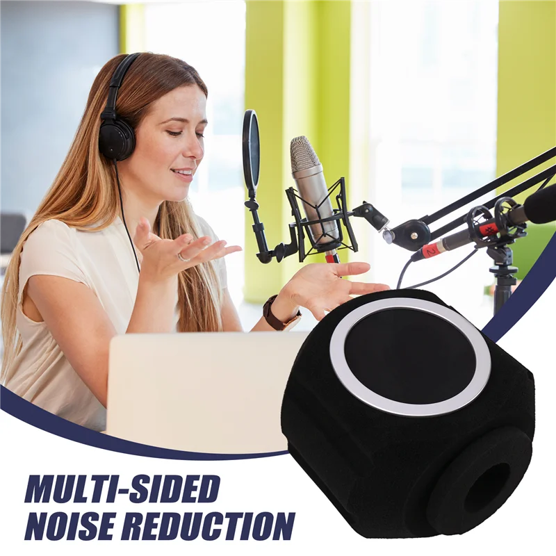 ABMF-C5 شاشة ميكروفون ستوديو عالمية للتسجيل المباشر، ميكروفون مضاد للتدخل، تقليل الضوضاء، شاشة الرياح