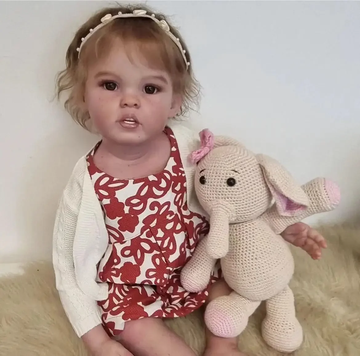 EGO personalizado suministro limitado 29 pulgadas Reborn Baby Cressida con pelo enraizado a mano Kit pintado con cuerpo de tela con conectores