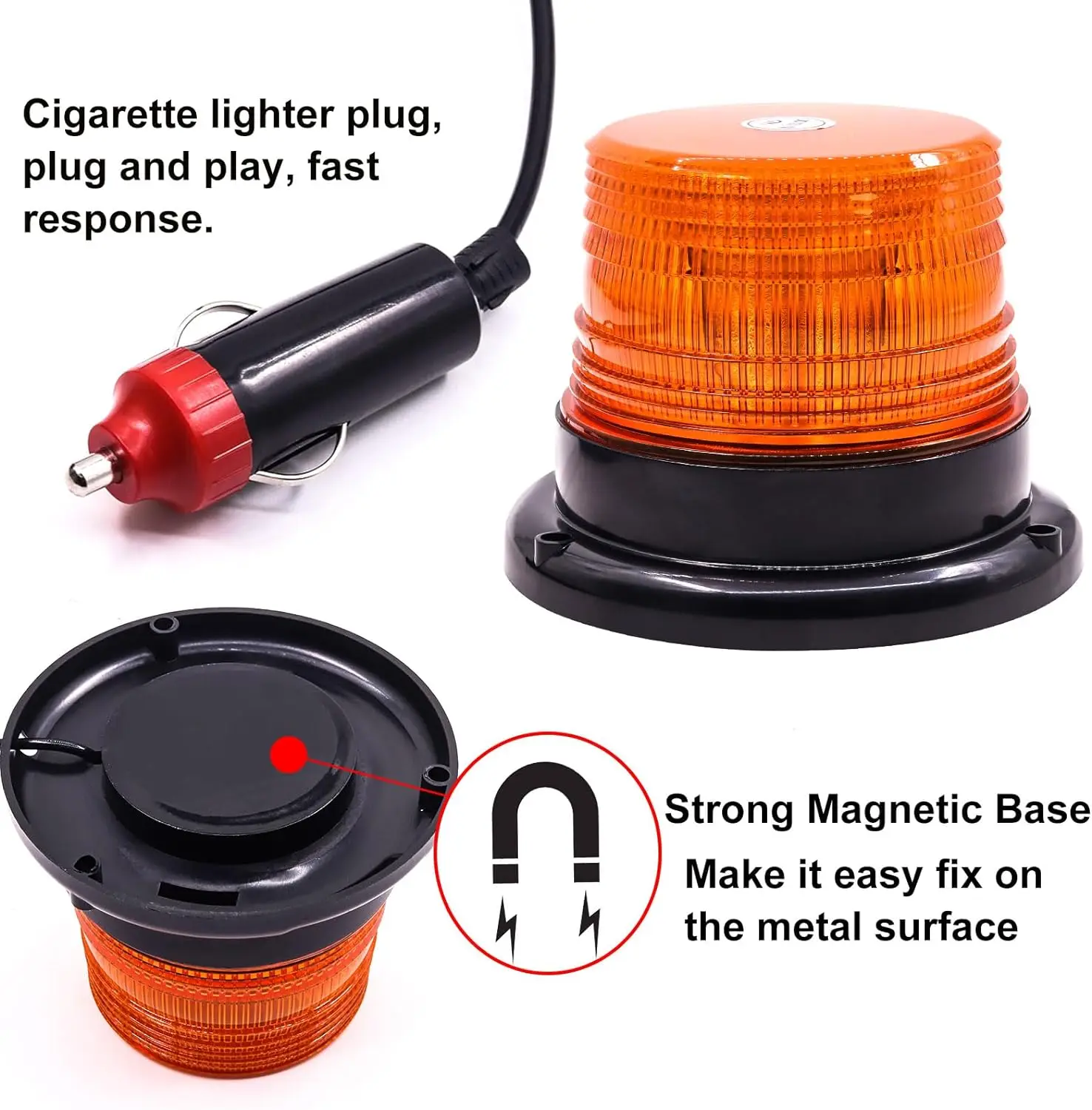 Amber Blue Red 12V/24V Magnetic Mounted Vehicle Car LED Strobe Warning light Police Flashing Lights led Emergency Lights Beacon