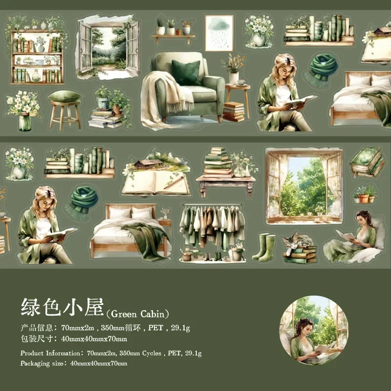 2M/Roll PET cartoon girl  supplies diary tape scrapbook stickers aesthetic decoration manual stationery image 6