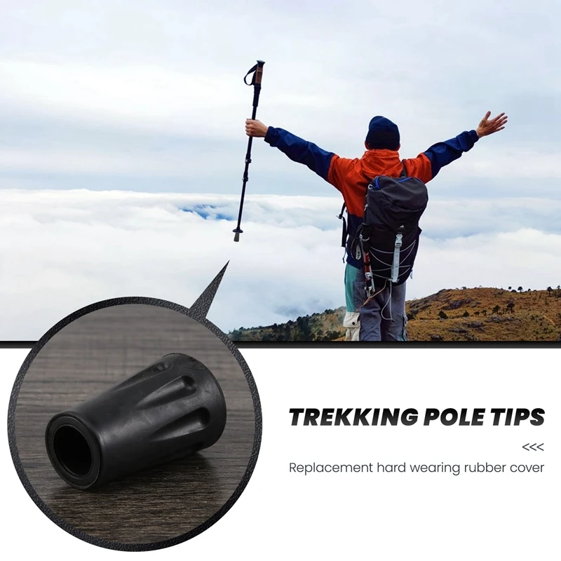 4 Pcs Replacement Rubber Tips End For Hiking Stick Walking Trekking Poles 4Cm Promotion