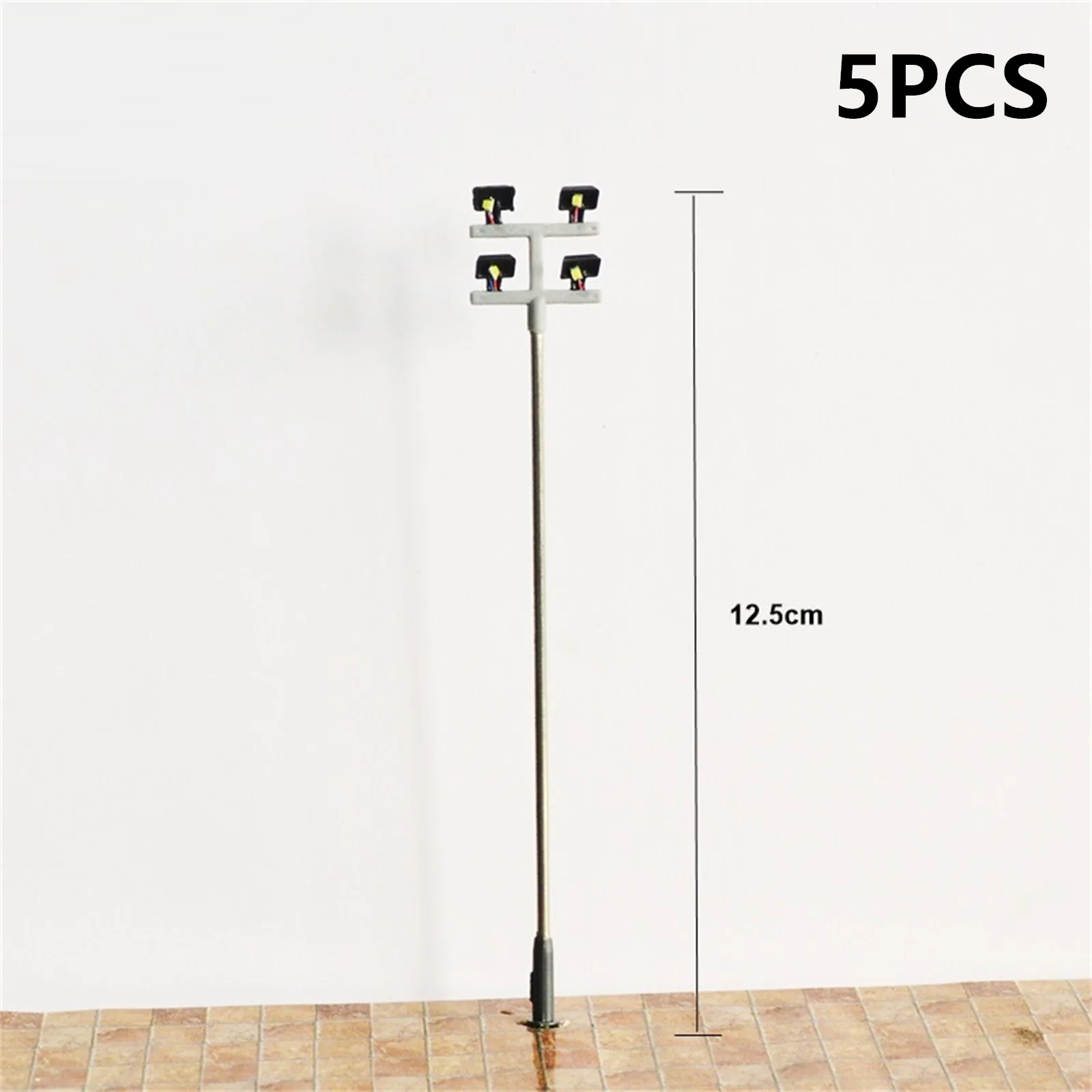 5 قطعة 1/100 مقياس نموذج برج الإضاءة 3 فولت قطار ضوء السكك الحديدية LED عمود إضاءة ضوء الشارع بناء مشهد تخطيط نموذج ملحق