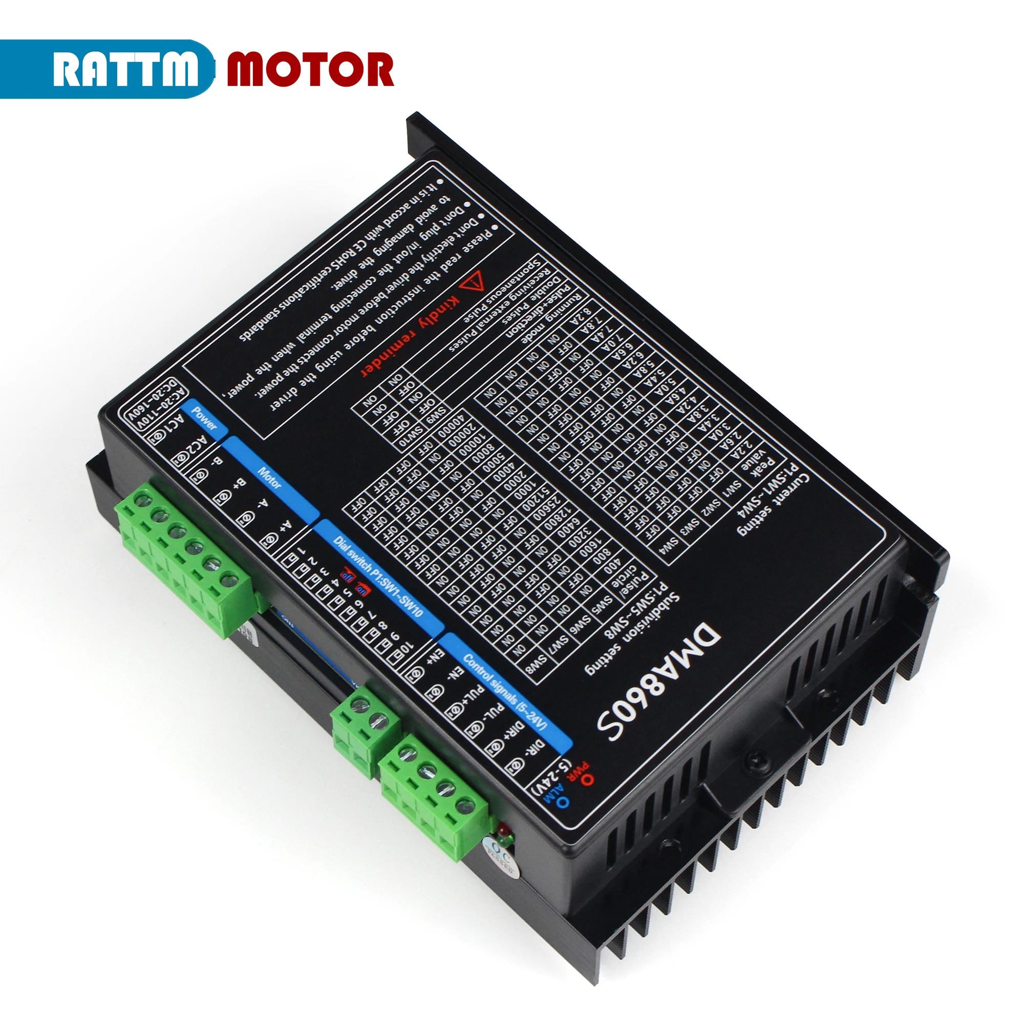 Nema34 Stepper MOTOR Driver DMA860S 2.2A-8.2A 18-110V AC 18-160V DC