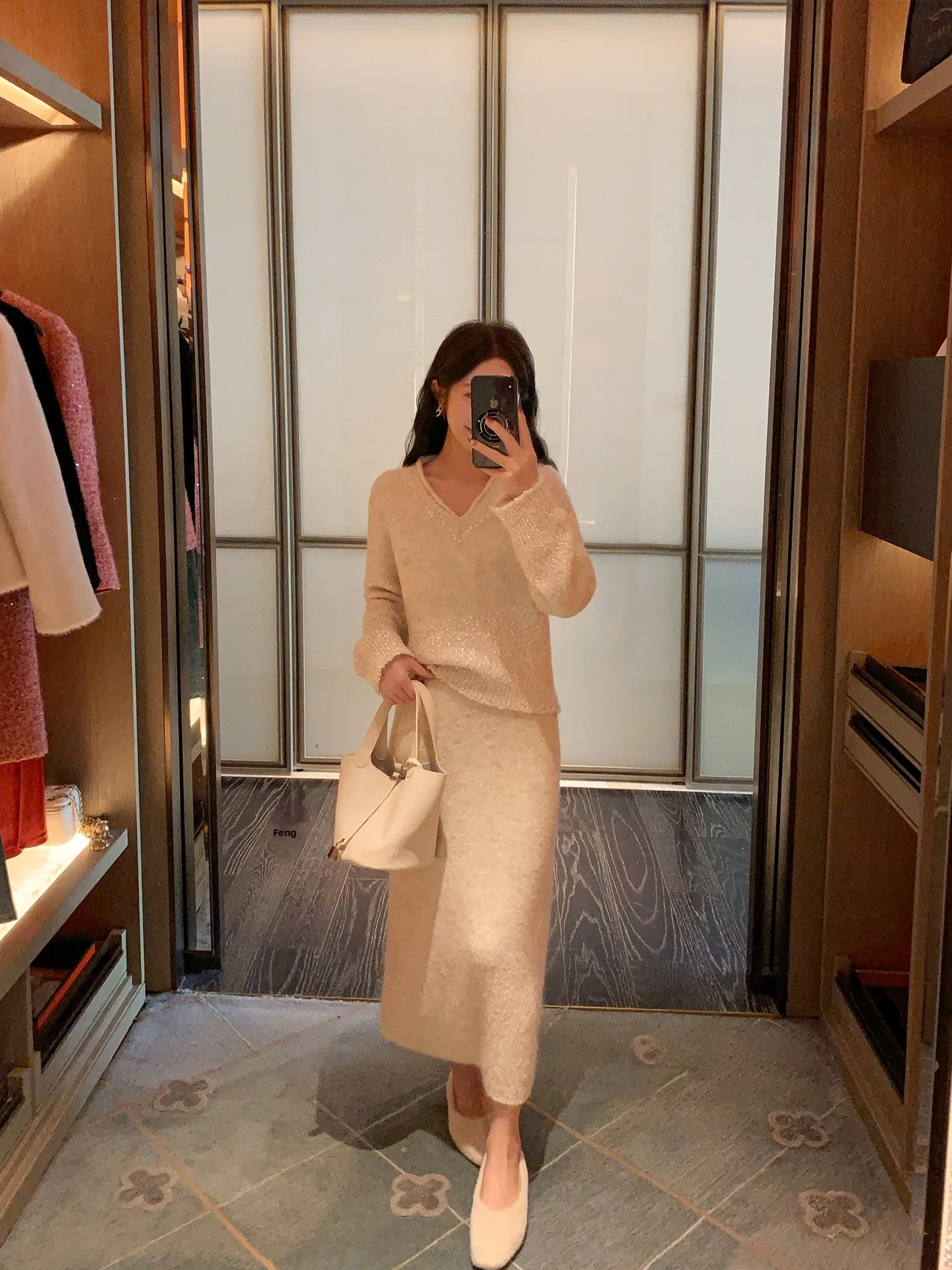 

Warm Woolen Straight Cut High Waist Midi Skirt for Women Spring 2026 Casual Sle Versatile Long Skirt Ci Commute Friendly