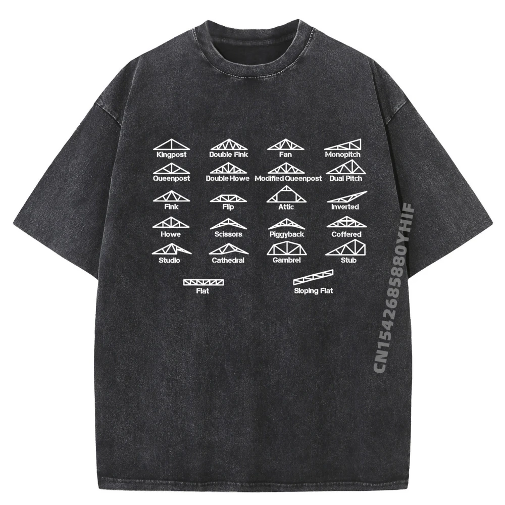 

Engineer Truss Structural Engineering Idea T-shirts Women Hip Hop Street Cotton Washed women's Tops Graphic T Shirt
