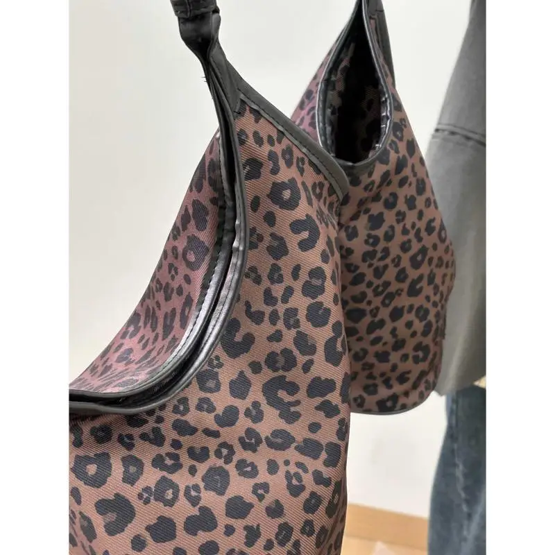 GAINNY Vintage große Leoparden-Einkaufstasche, Damenmode, Y2k-Umhängetasche, 2024, koreanische Mode, ästhetische neue Handtaschen, weibliche Jugend