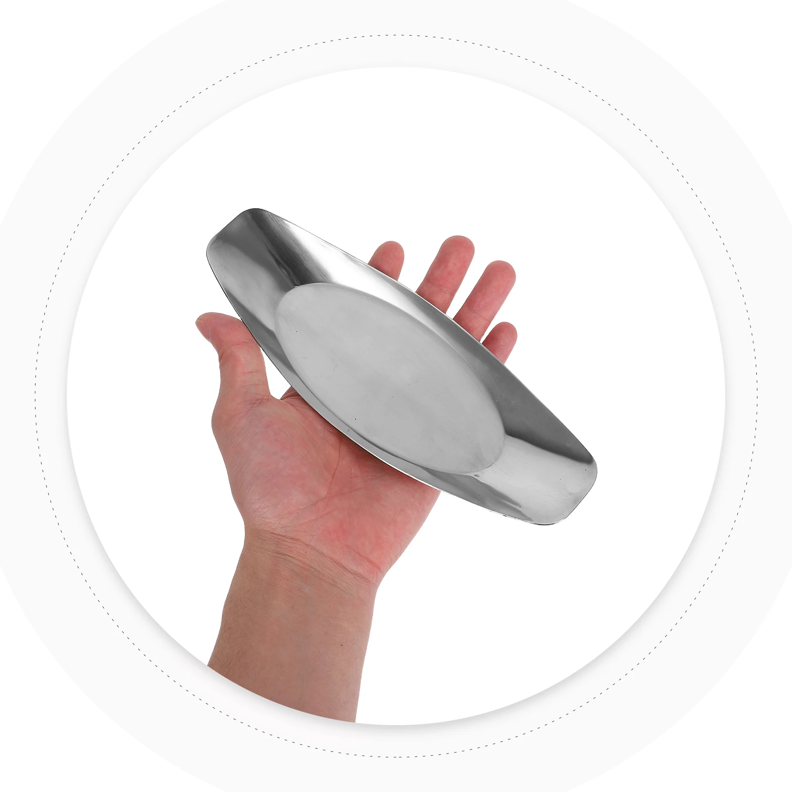 

Stainless Steel Napkin Tray Dipping Plate Snack Fruit Home Bathroom Desktop Organizer Countertop Holder Meal Food Tray Kitchen