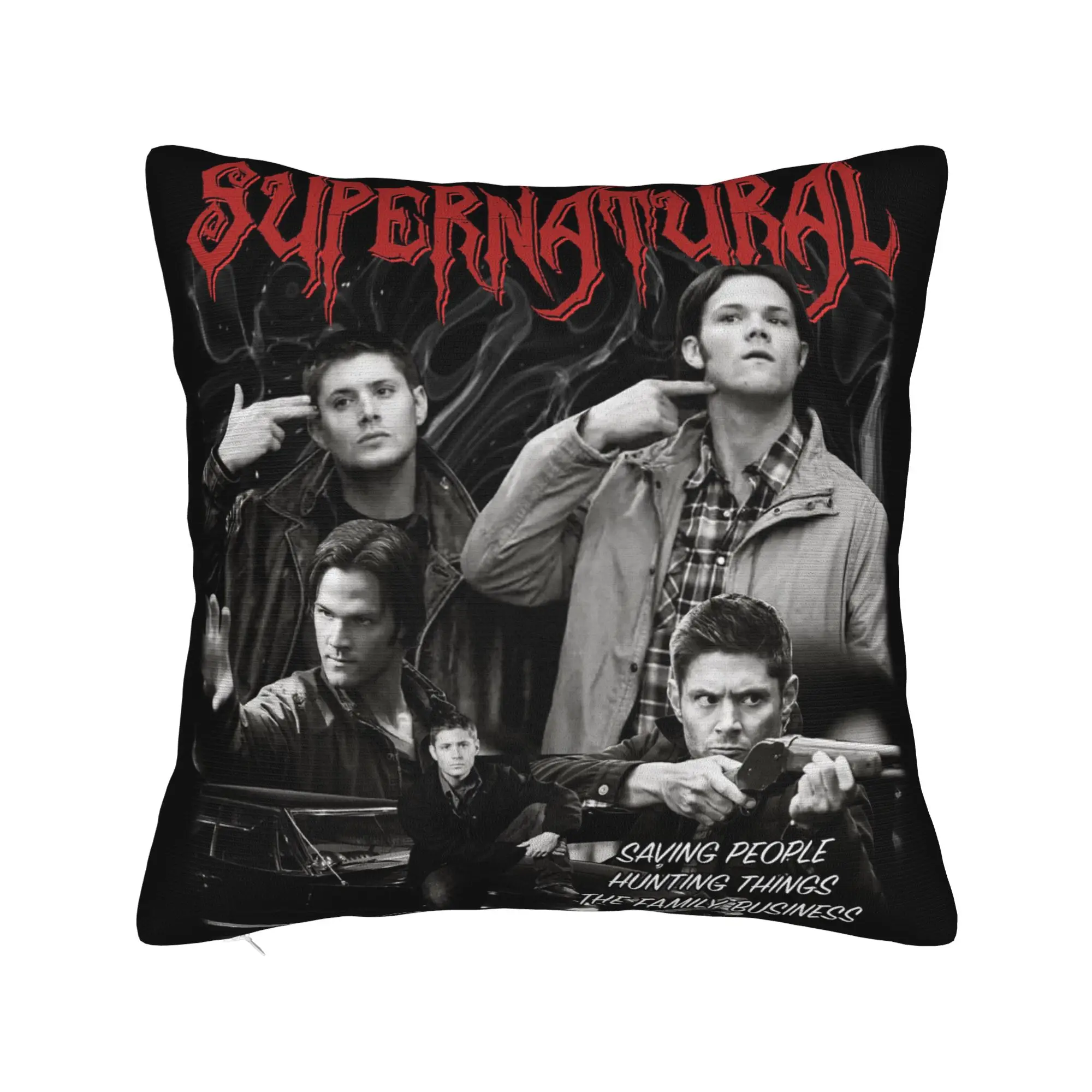 Dean Winchester Supernatural Pillowcase Printed Polyester Cushion Cover Decorations  Pillow Case Cover Home Square 45X45cm