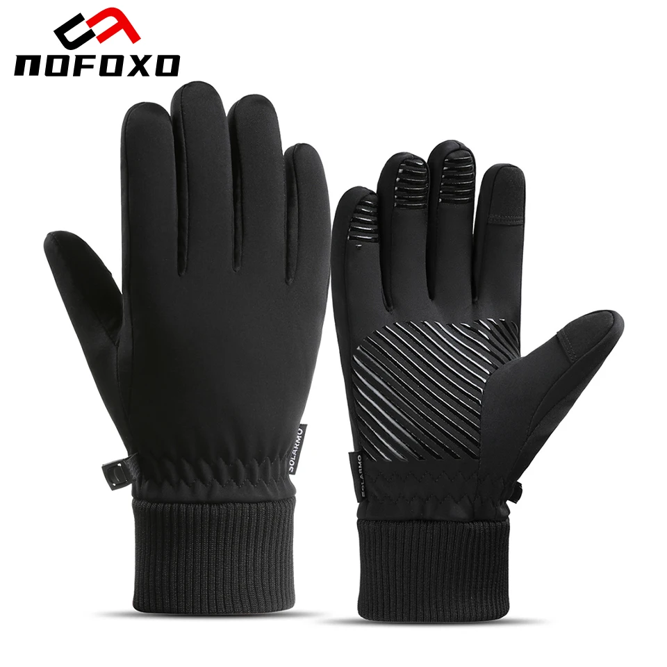 AliExpress nofoxo NOFOXO Riding Bicycle Gloves Waterproof Touchscreen Winter Outdoor Cycling Gloves Windproof Non-slip Warm Hiking Gloves Unisex