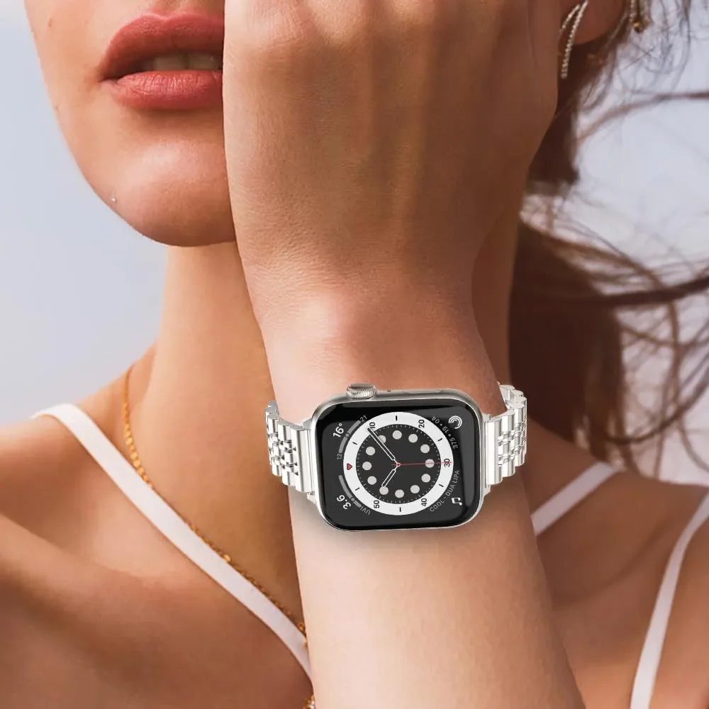 الفرقة + حالة ل سوار ساعة أبل 44 مللي متر 42 مللي متر 45 مللي متر 38 مللي متر 41 مللي متر 40 مللي متر سوار معدني Iwatch سلسلة 9 8 7 6 SE 5 4 3 غطاء حافظة من البولي يوريثان #4