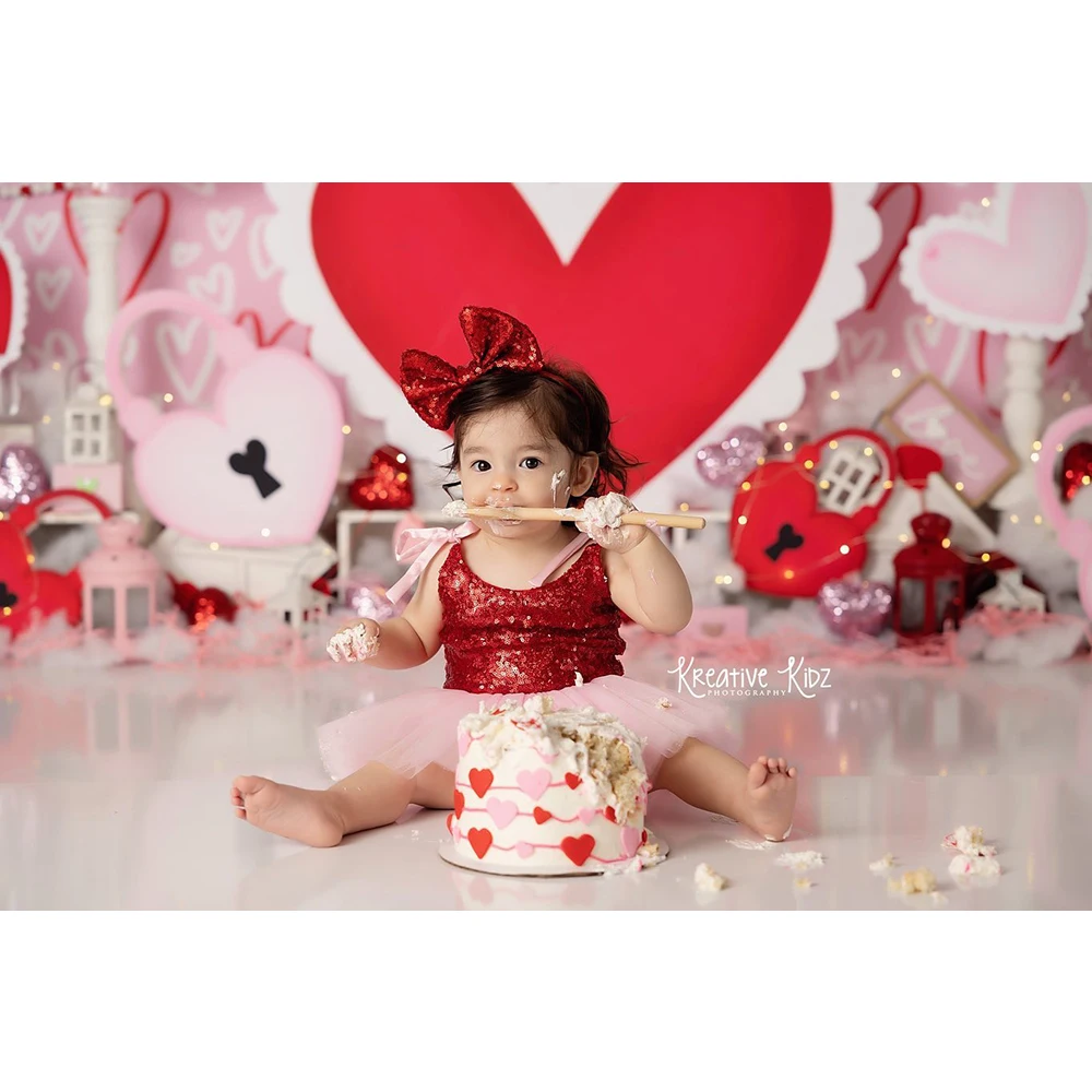 Valentine's Day Photography Backdrop Cloth Red Love Heart Wedding Baby Birthday Party Decor Backgrounds For Photo Studio Props