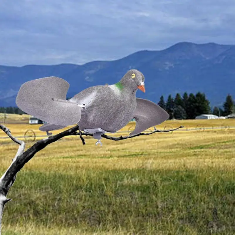 Wind-Driven Hunting Doves Decoy Fake Bird Realistic Painted Flying Pigeon Wing Doves Decor Bait Outdoor Garden Scarecrow Yard
