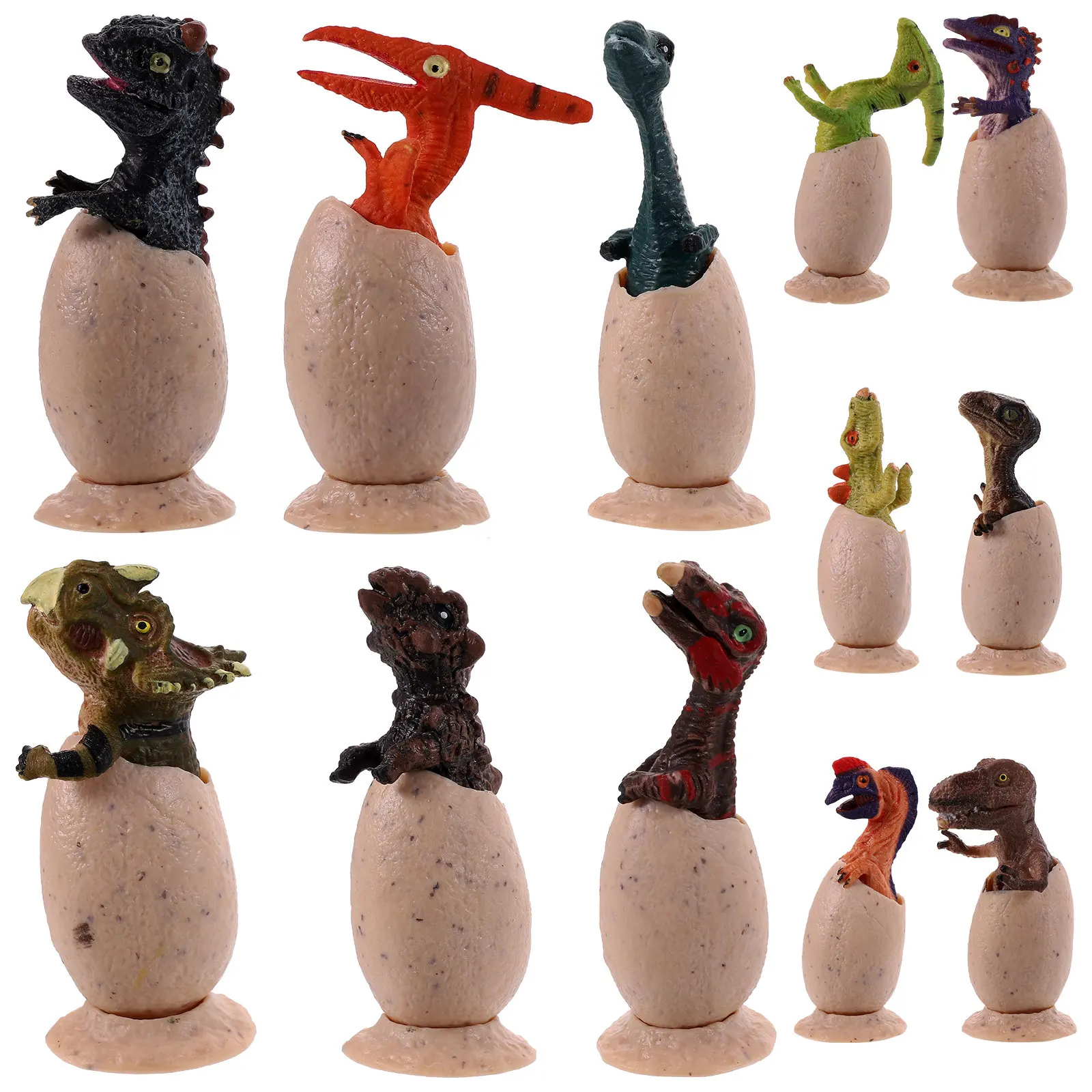 

12Pcs Realistic Hatched Dinosaur Egg Decor Set for Kids Birthday Party Dessert Table Decoration Classroom Learning Display