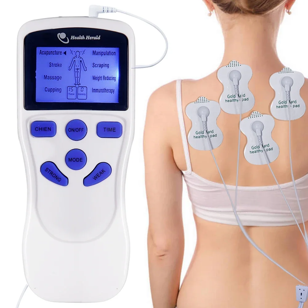 8-Modus Elektrischer EMS Muskelstimulator Akupunktur TENS Elektrostimulations-Massagegerät Digitaler Massage-Impuls Elektrostimulator – Detail 8
