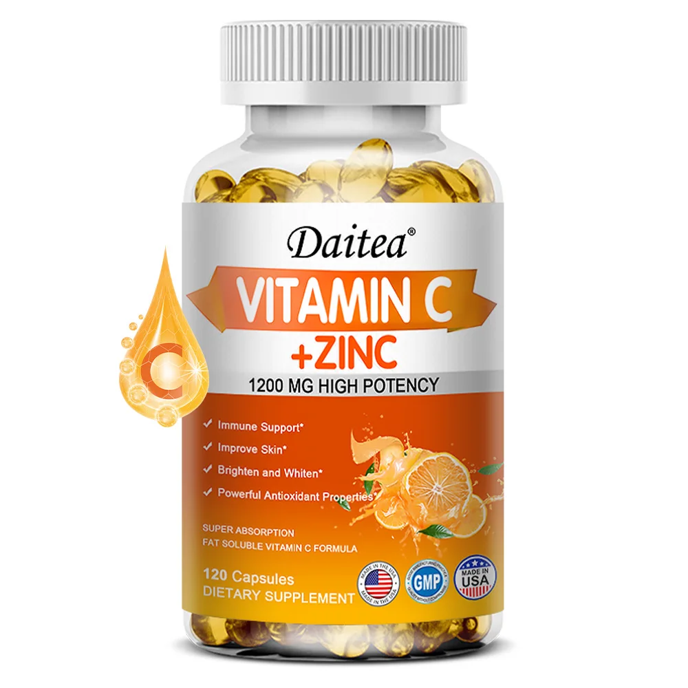 

Добавка витамина С и цинка (120 капсул) — витамина С 1200 мг с цинком 20 мг, антиоксидантные добавки для поддержки иммунитета