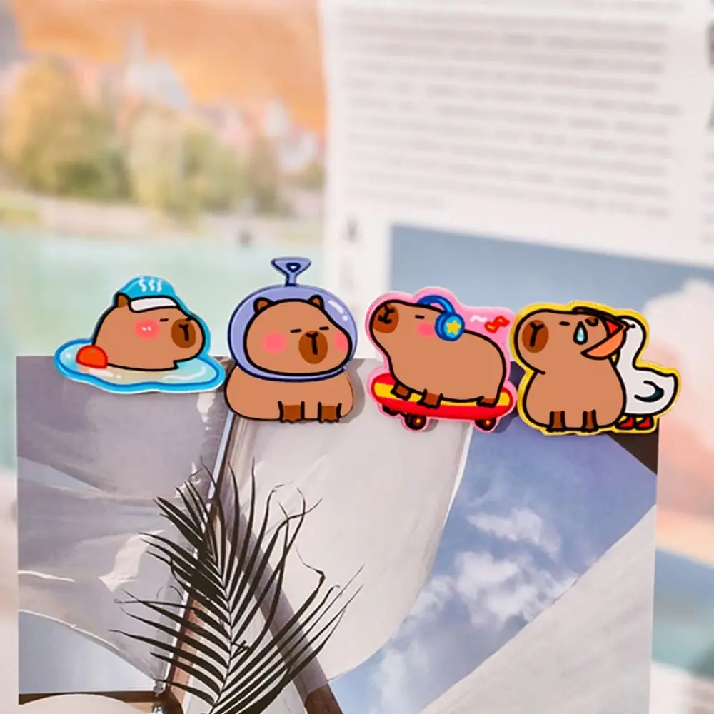 Jewelry Breastpin Acrylic Capybara Pin Cute Creative Hot Dog Capybara Brooch Kapibara Animal Lotus Capibara Badge Party