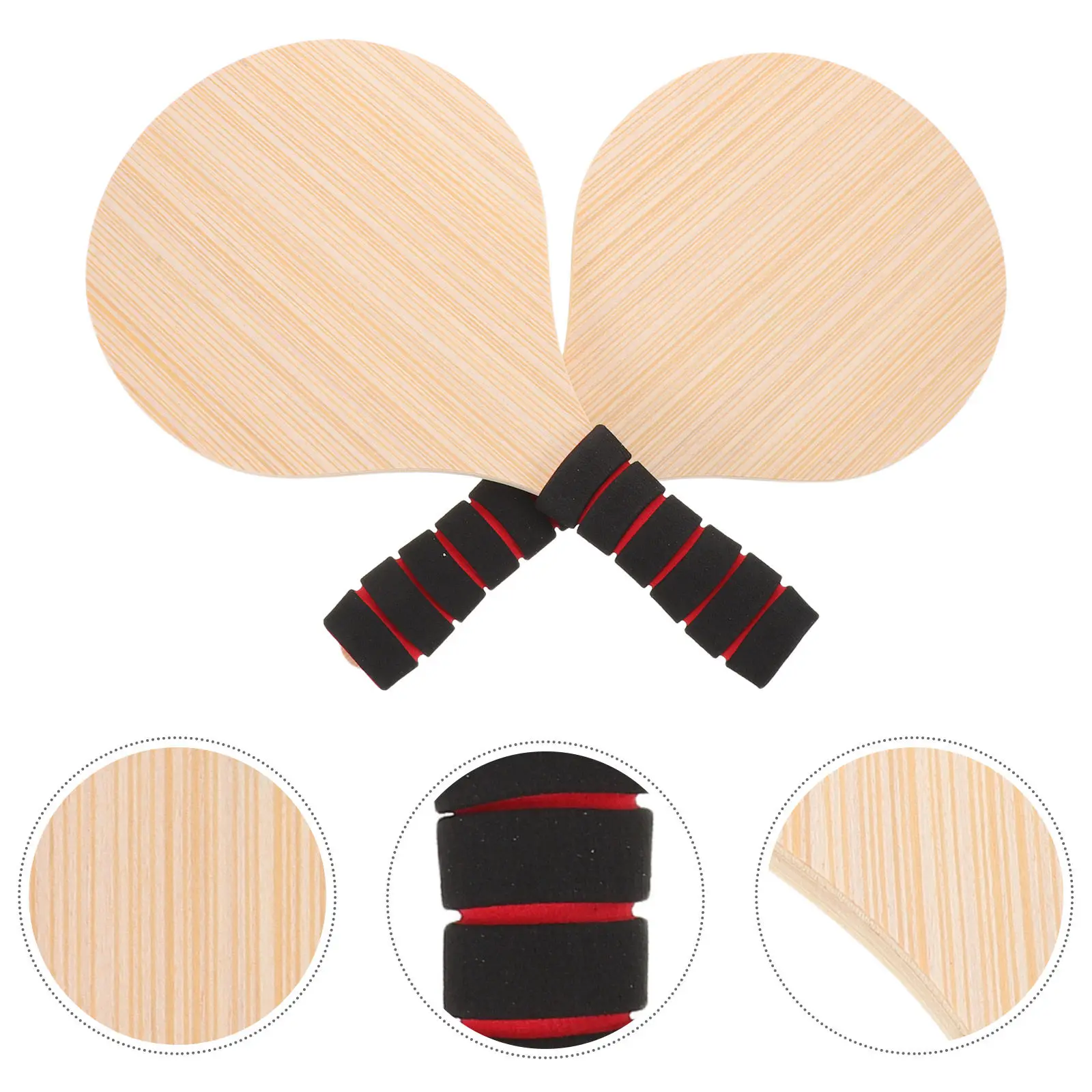 

2Pcs Wooden Pickleball Paddle Lightweight Wood Racket Anti-Slip Cushion Grip Comfortable Handle Paddle for Casual Play and