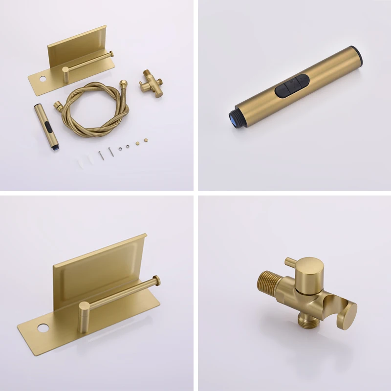 الأبيض بيديت صنبور اليد المحمولة بيديه للحمام الفولاذ المقاوم للصدأ بيديه للحمام صنبور الحمام دش رئيس مع غطاء ورقة حامل