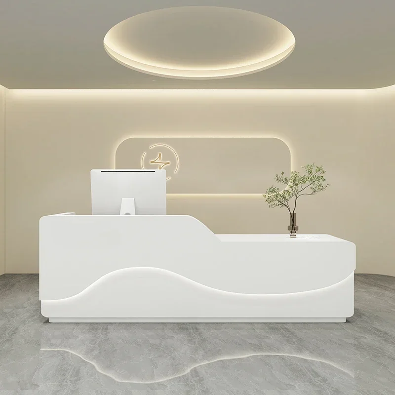 Modern Reception Desk For Beauty Salon Small Furniture Luxury Receptionist Front Cashier Party Tables Shop Recepcion Cosmetics